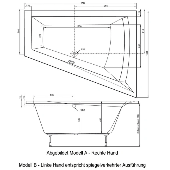Whirlpool-Komplettset »Galia II«, BxHxL: 135 x 50 x 175 cm, weiß, Farblichttherapie