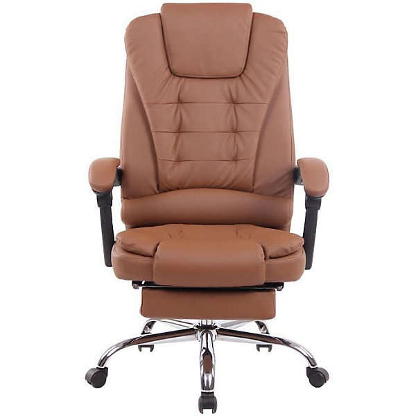 Fauteuil de bureau CLP Oxygen similicuir marron clair réglable