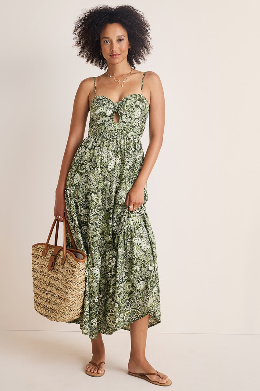 Gia Knot Front Floral Midi Dress