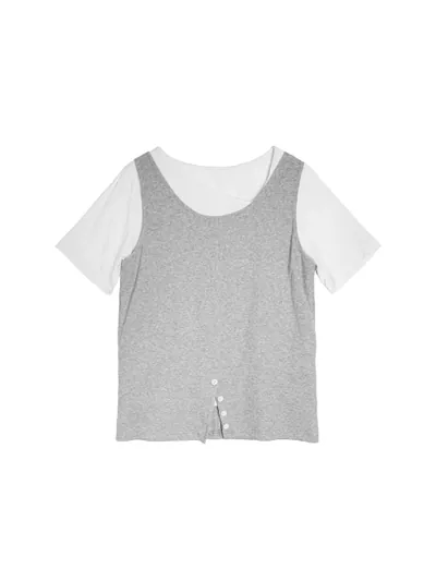 2 in 1 Top with Front Center slit detail - 26SRT093W