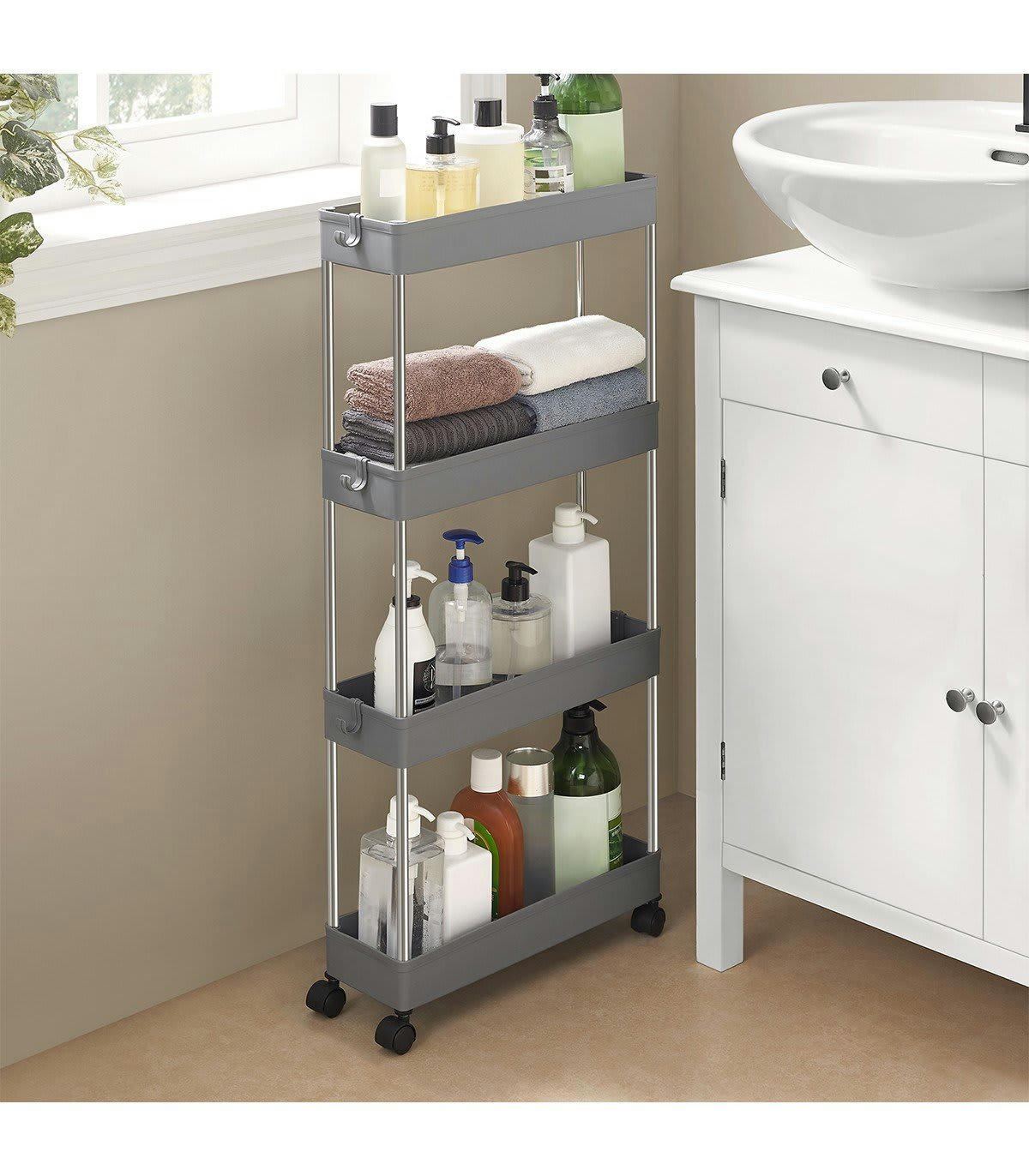 - Desserte à roulettes à 4 étages - H88 cm