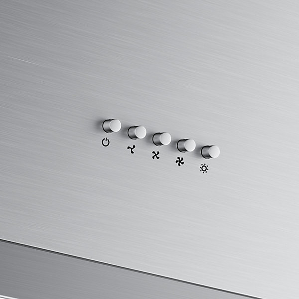 Hotte inclinée 60cm 600m3/h 3 vitesses évacuation ou recyclage inox Ciarra CD6765AS