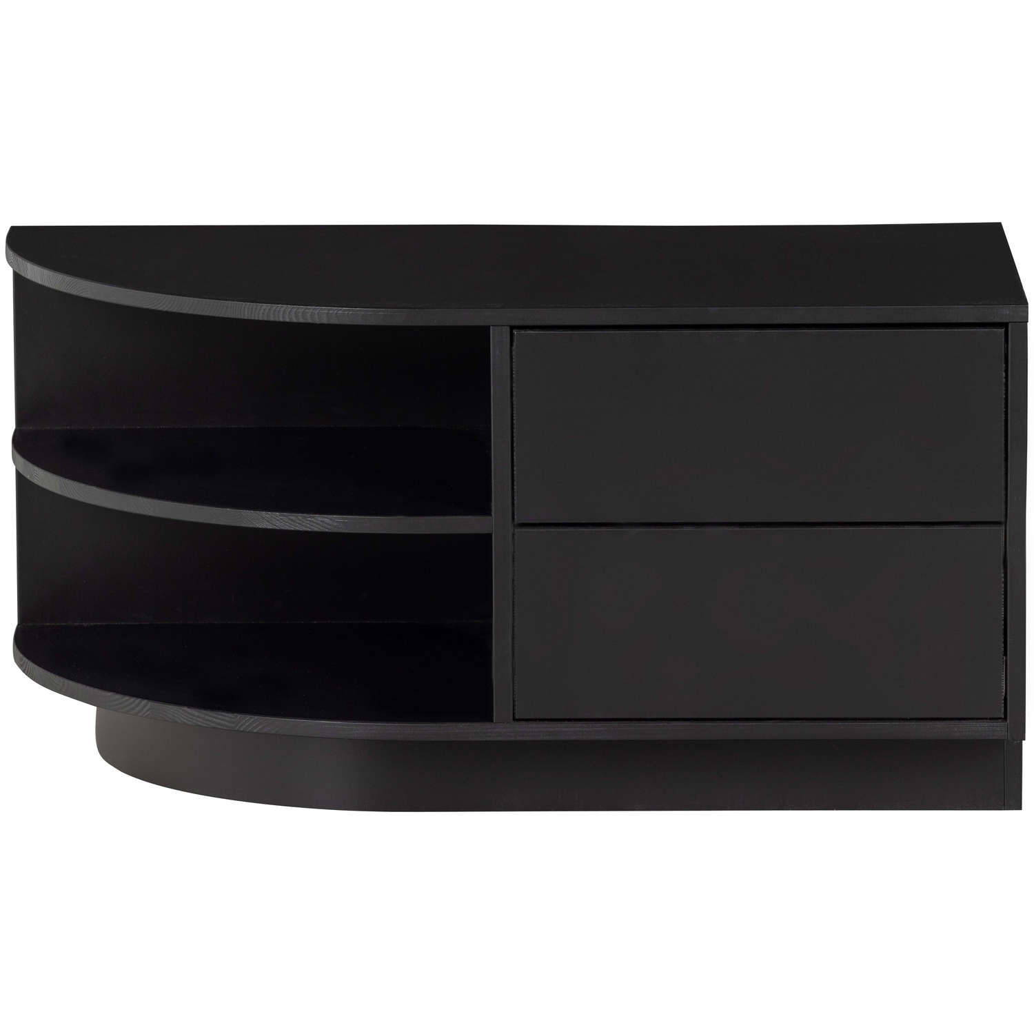 WOOOD tv-meubel rond links Finca - Zwart - 40x78x40
