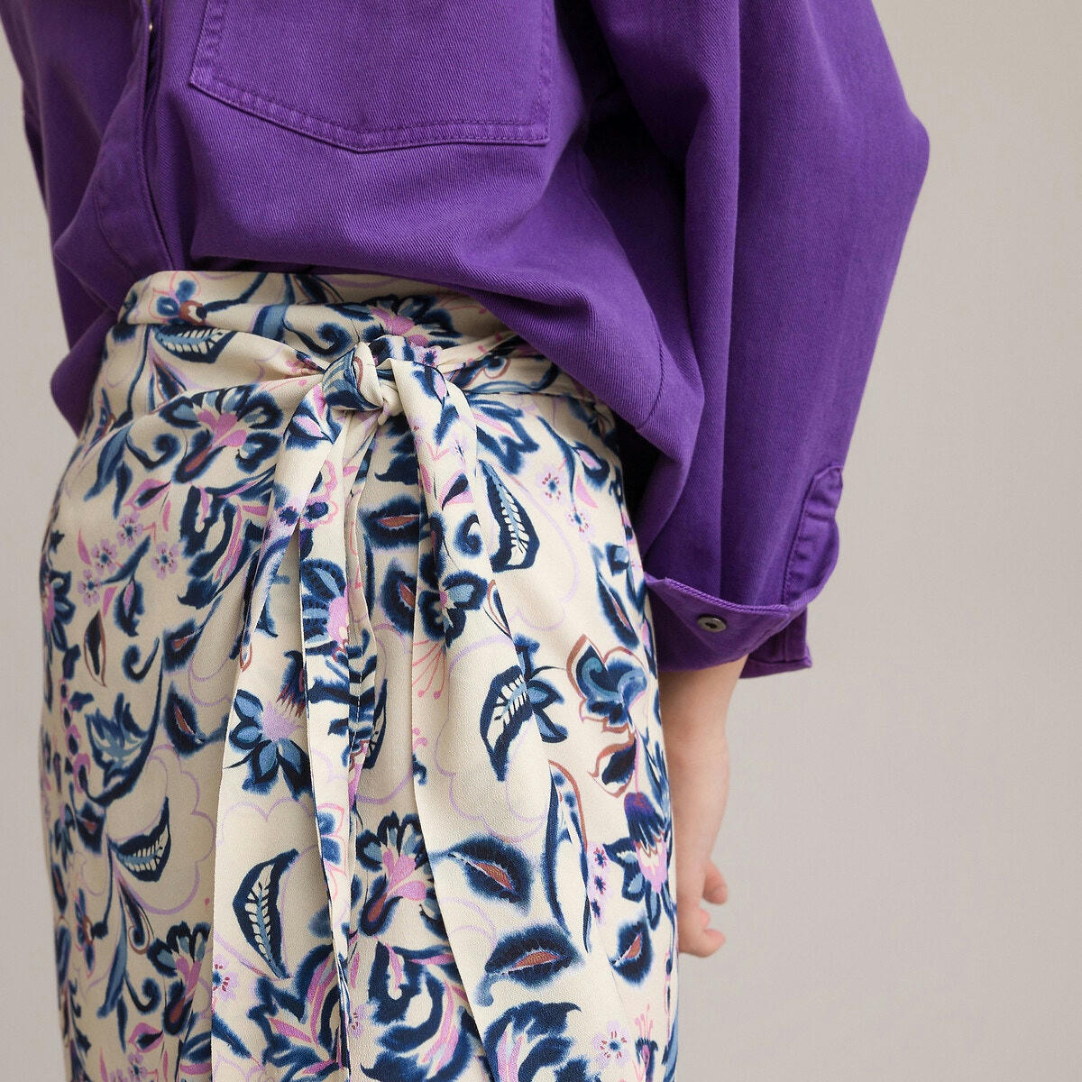 Jupe pagne courte, imprimé floral