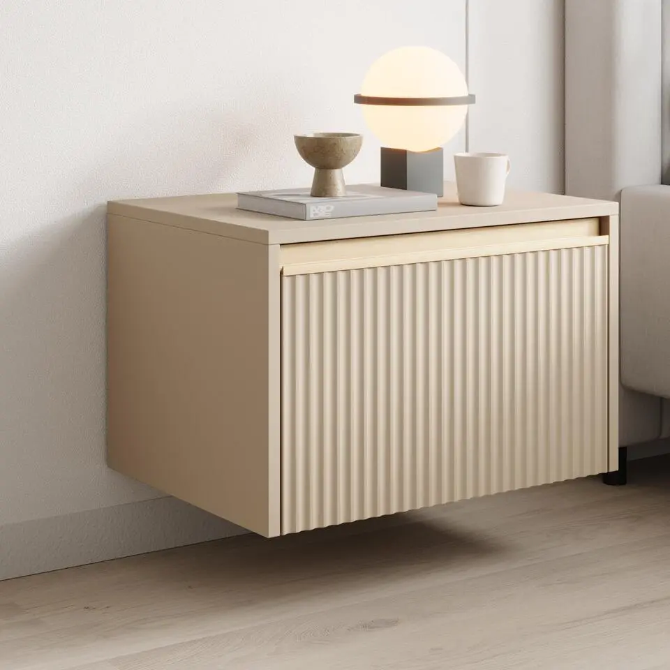 Meubella - Nachtkastje Remy - Beige - 54 cm