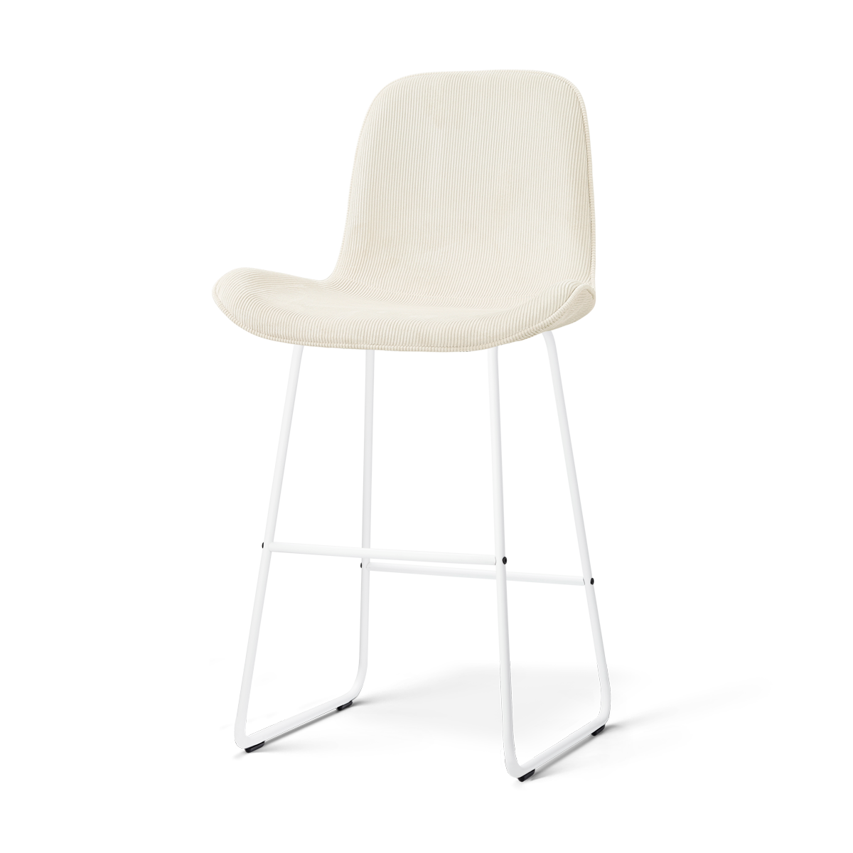 Nolon Nino-Fé Barkruk Rib Beige - Wit Onderstel - 75 Cm