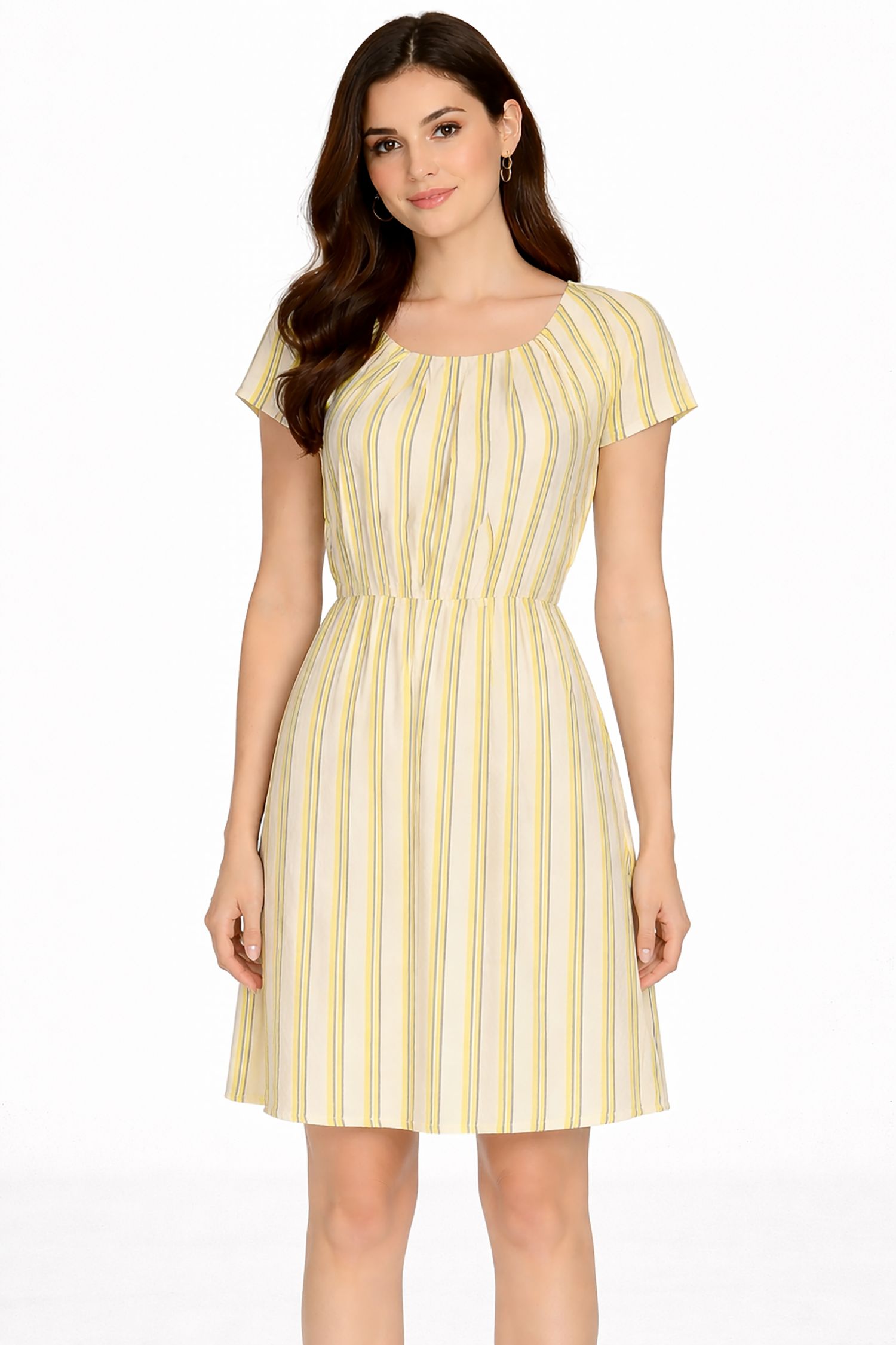 Cutie London Stripe Short Sleeve Fit & Flare Dress