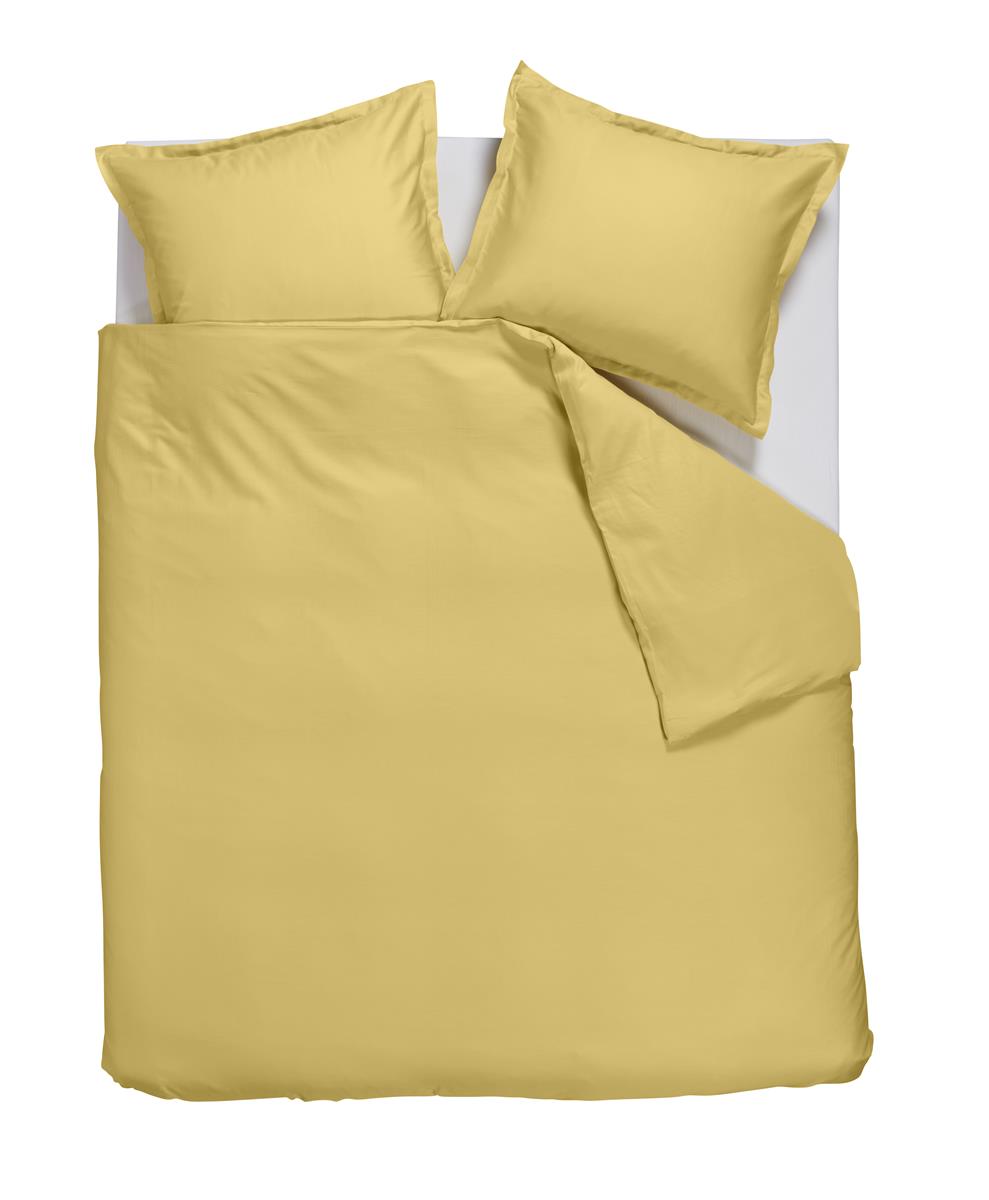 Ambiante Satin Uni dekbedovertrek - Tweepersoons - 200x200/220 cm - Licht geel