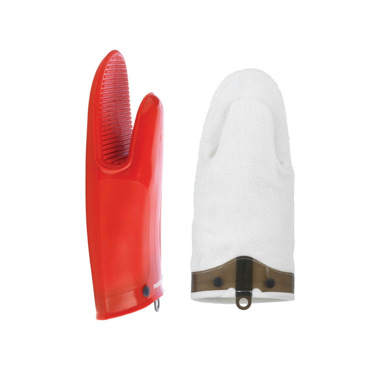 - Gant de cuisine en silicone et coton rouge