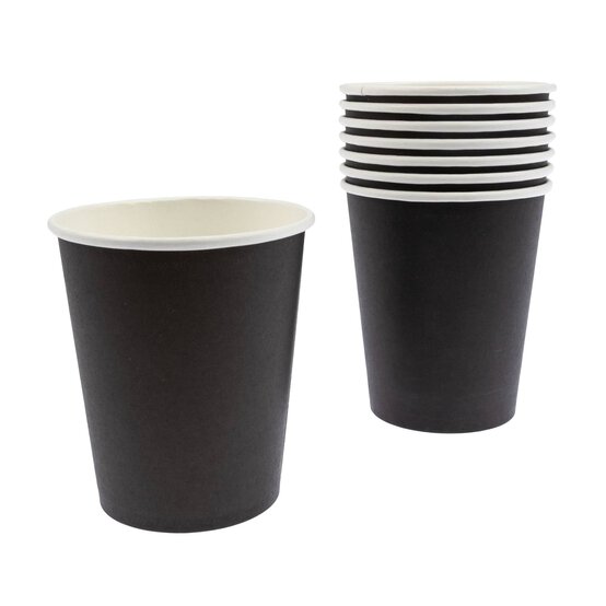 Midnight Black Paper Cups 8 Pack
