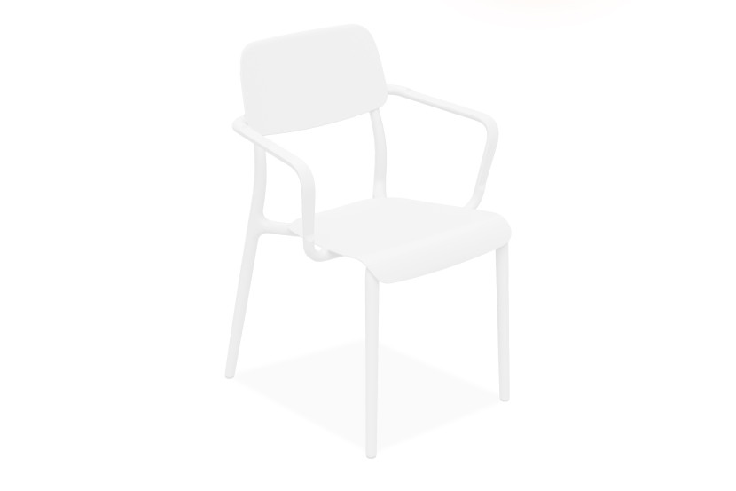 KONSIMO GALIO Zestaw ergonomicznych mebli na ogród/taras, białe, 4 os.