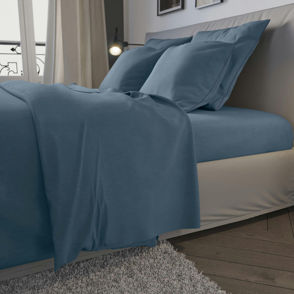 CONFORT - Housse de couette   Jersey Coloris Denim 140x200 cm - DODO