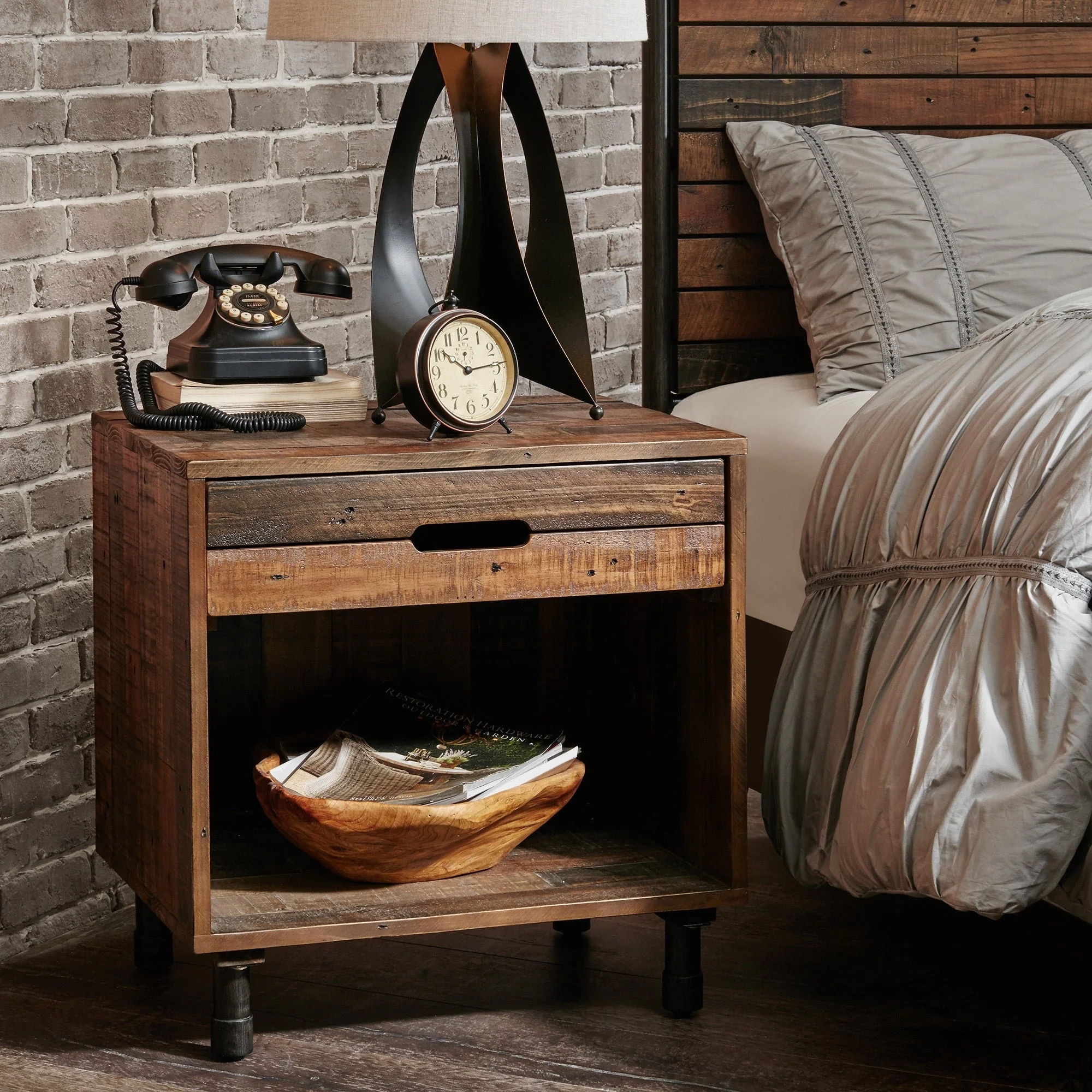 INK+IVY Renu Solid Wood Nightstand