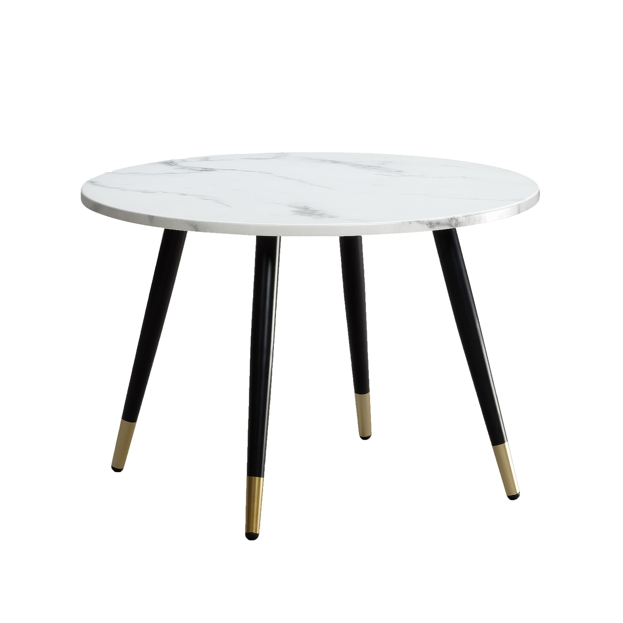 Stolik Kawowy 60x60 Marmur Okrągły Metalowy Stolik Salon Sofa