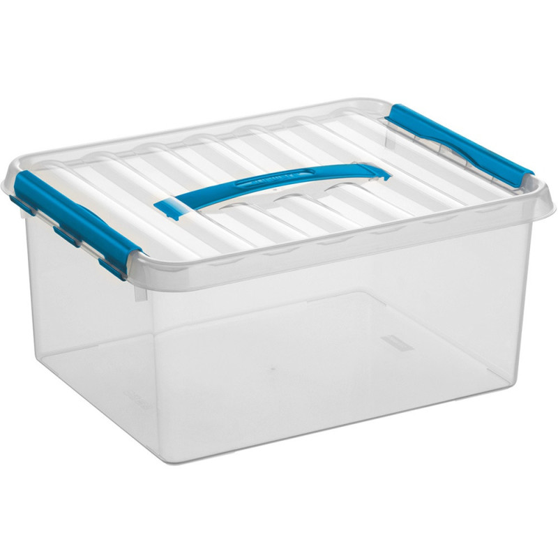 Box de rangement Q-line transparent et bleu 15 L SUNWARE