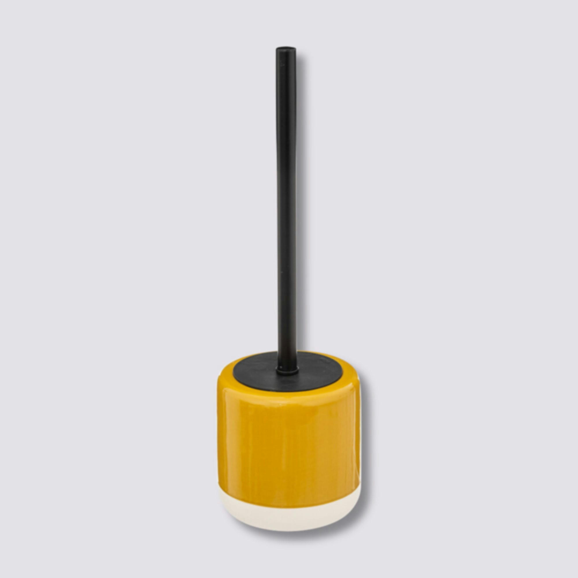 - Brosse WC céramique jaune et blanc