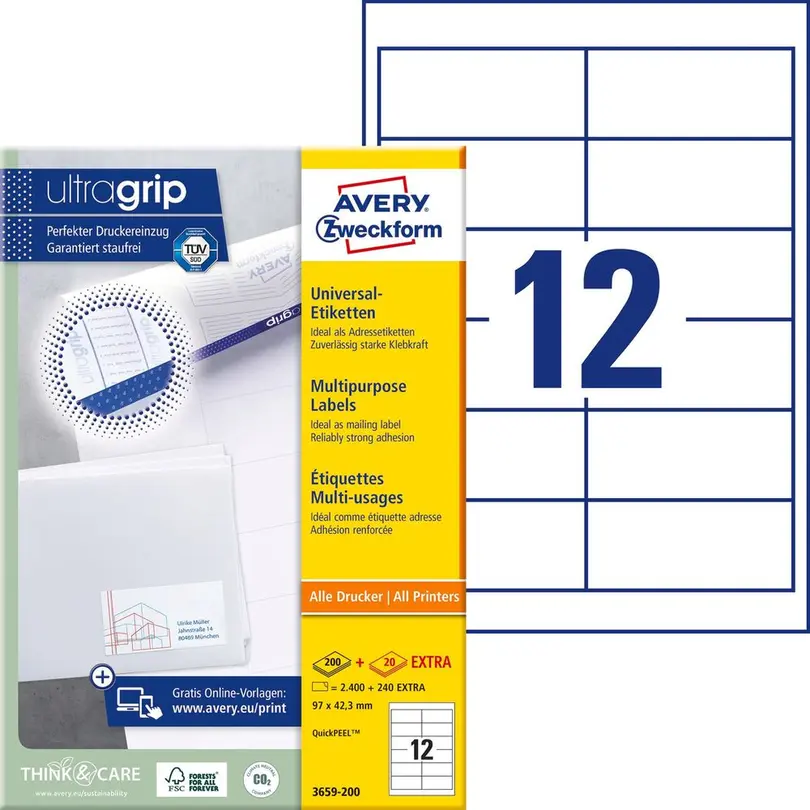 Etiketten Universal-Etiketten