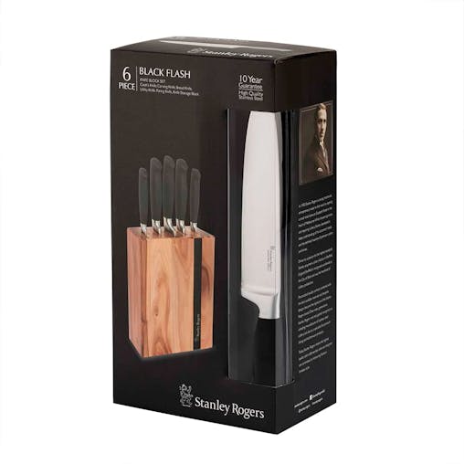 Stanley Rogers 6pc Black Flash Knife Block 6 Piece