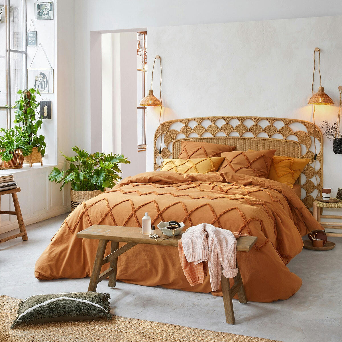 Drap housse en coton pour matelas épais, Assa