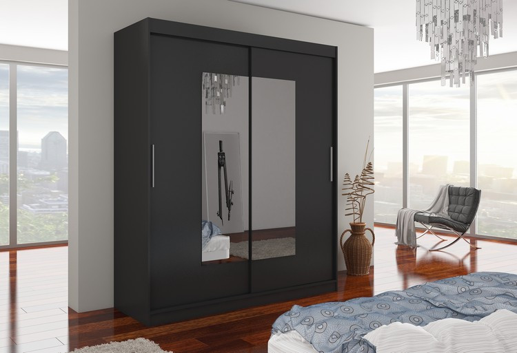 Szafa przesuwna z lustrem ROSETTE 180 Black