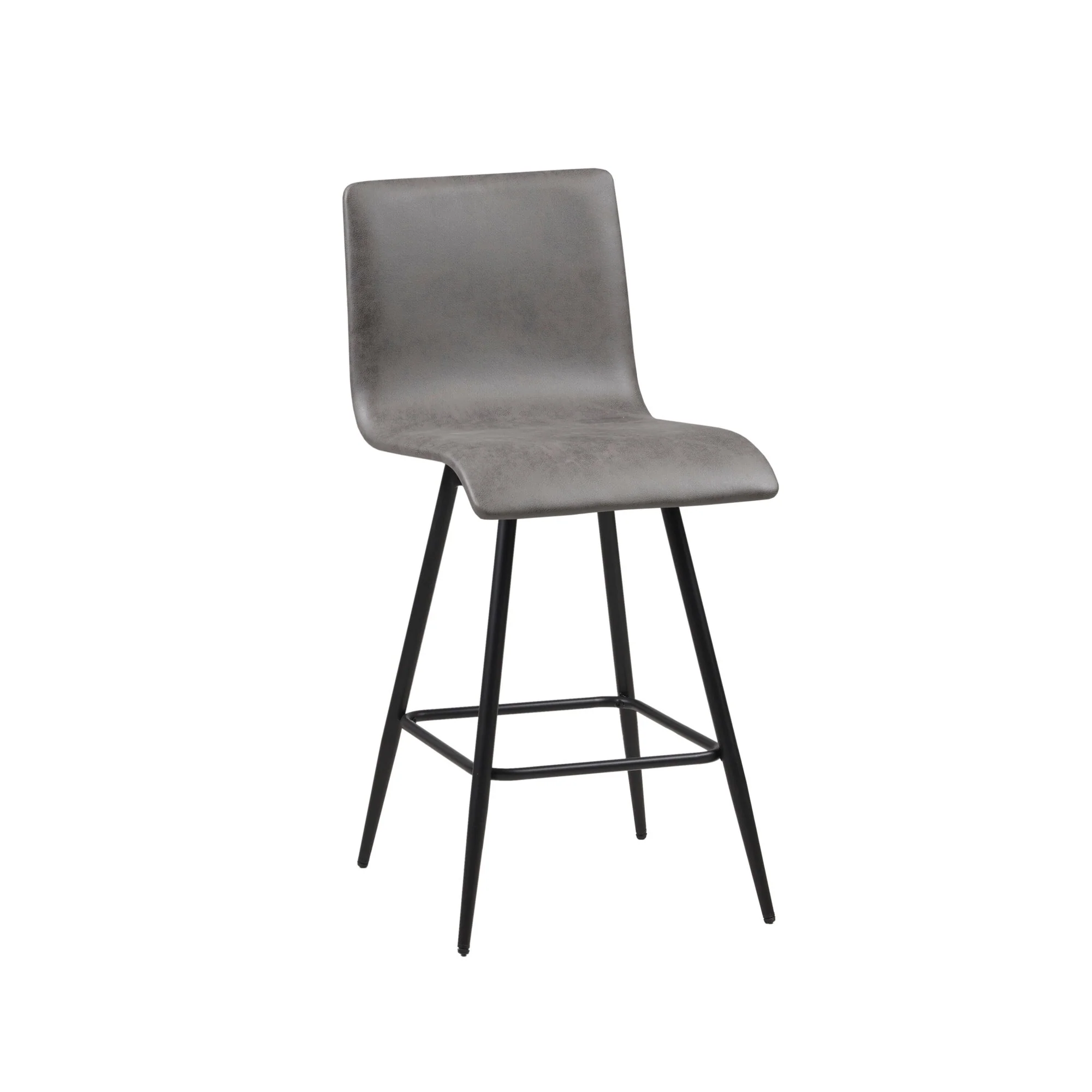 INK+IVY Adams Grey Faux Leather Swivel Counter Stool
