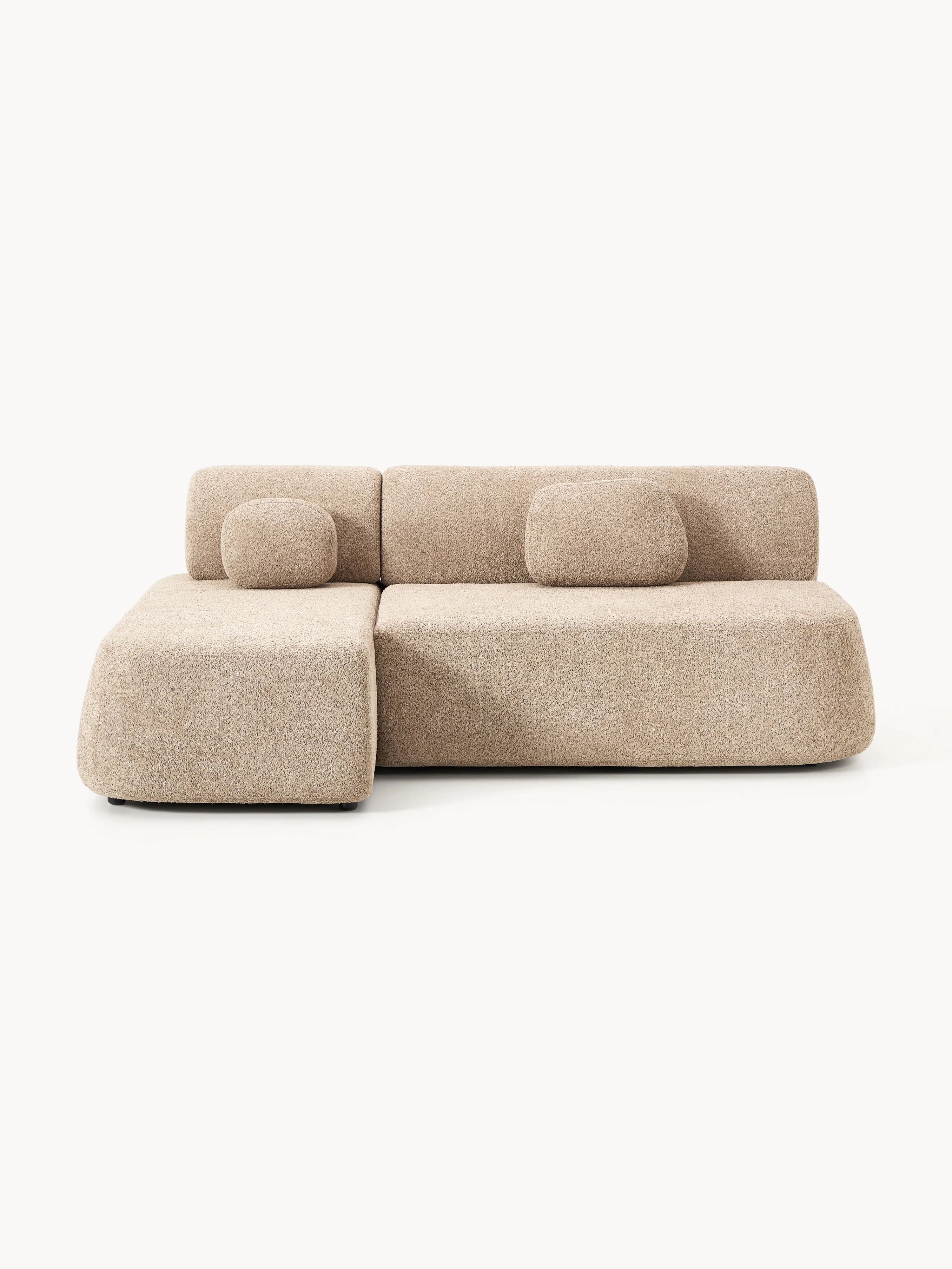Schlafsofa Pao aus Teddy-Bouclé mit Stauraum