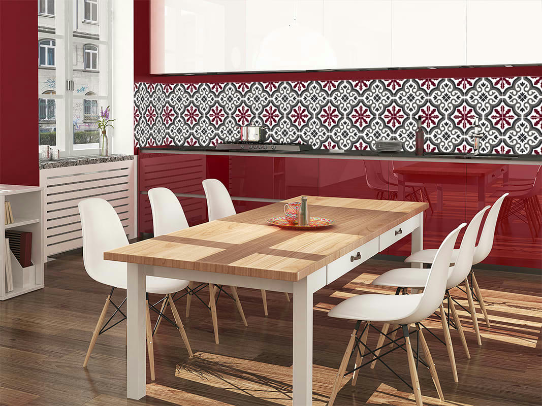 TRIANON - Crédence adhésive marsala 400x40cm