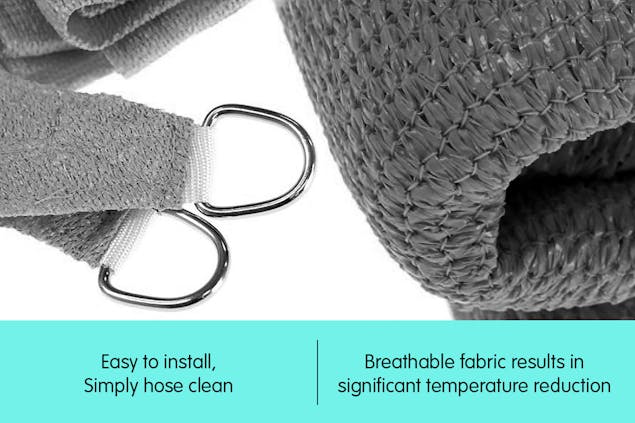 NNEDPE Wallaroo Rectangular Shade Sail 3m x 2.5m - Grey