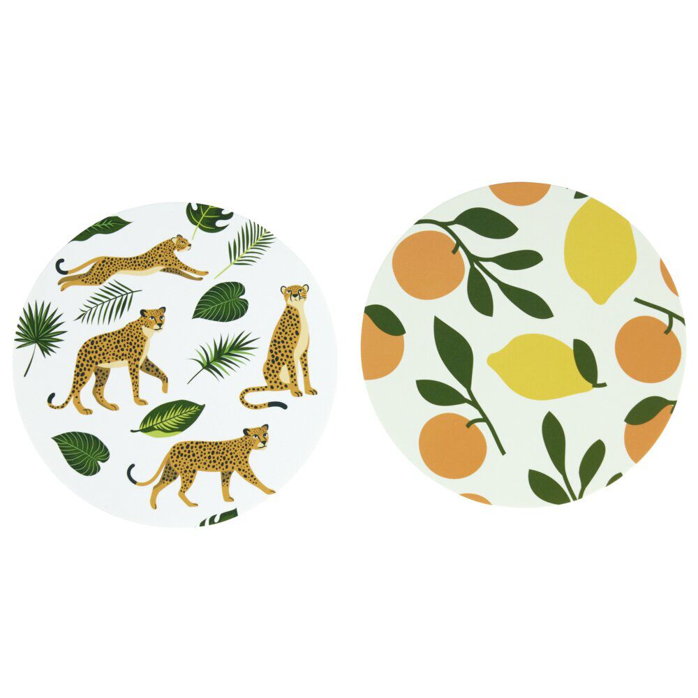 Dessous de verre x40 papier motif nature Ø9cm