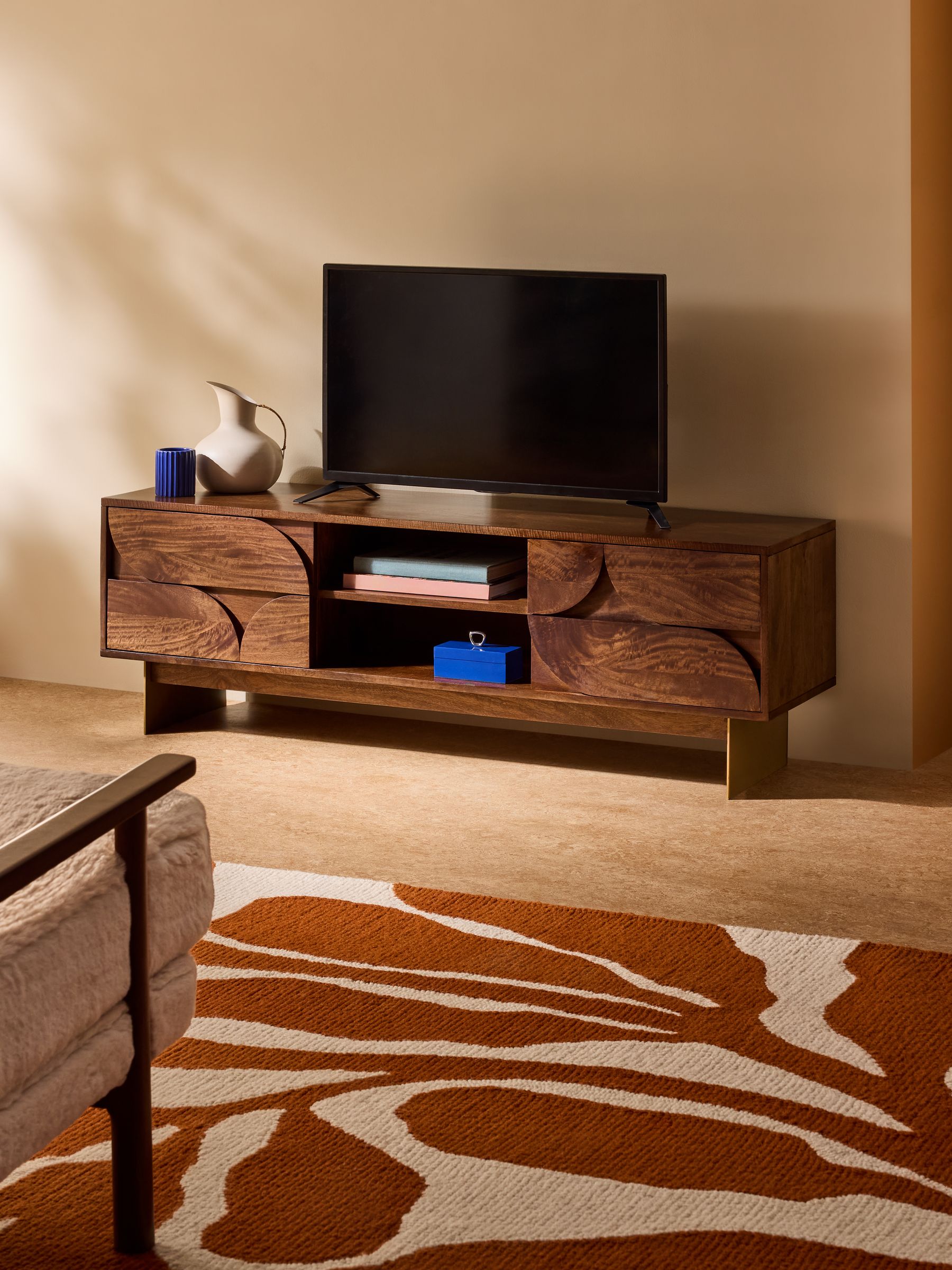 Keala Up to 55 Inch TV Unit in Dark Mango Wood