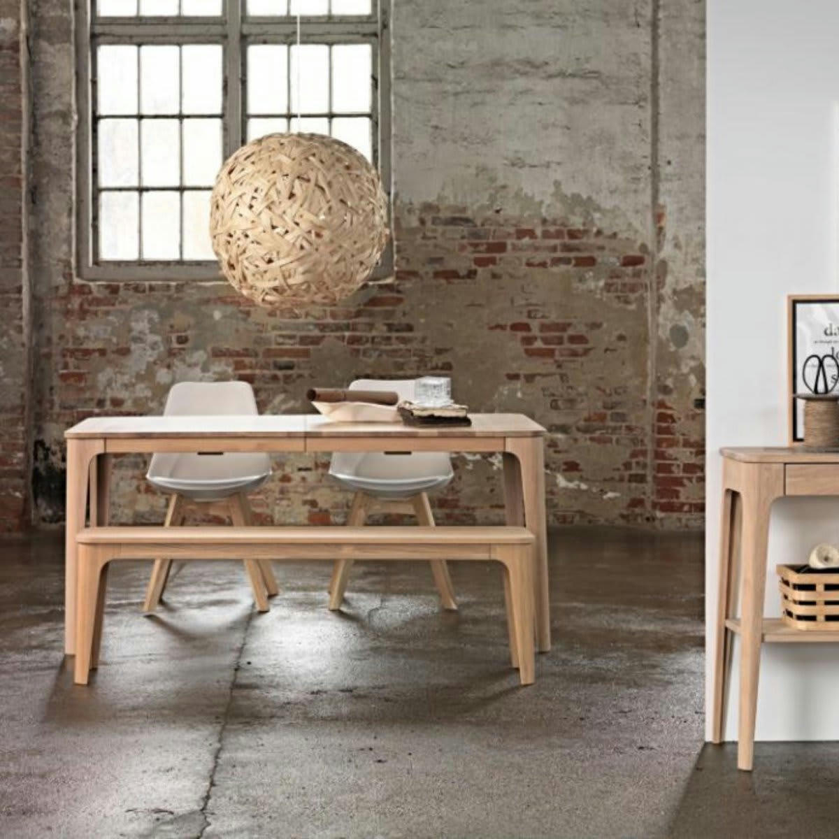 VEGAS - Banc scandinave en bois clair 140 cm VEGAS