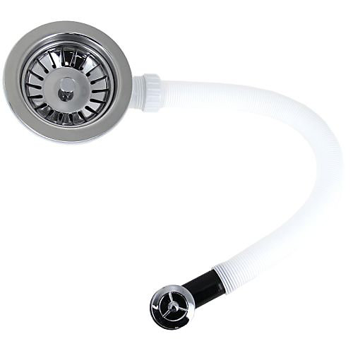 Bonde d'évier inox D 90mm avec trop plein - GARIS - P02-BE90-ATP