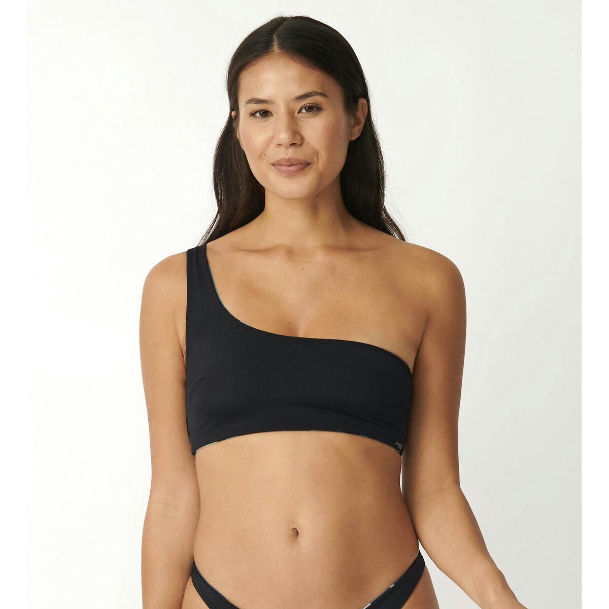 Haut de maillot de bain asymétrique réversible