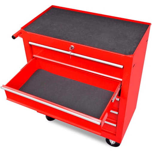 NNEVL Workshop Tool Trolley 5 Drawers Red