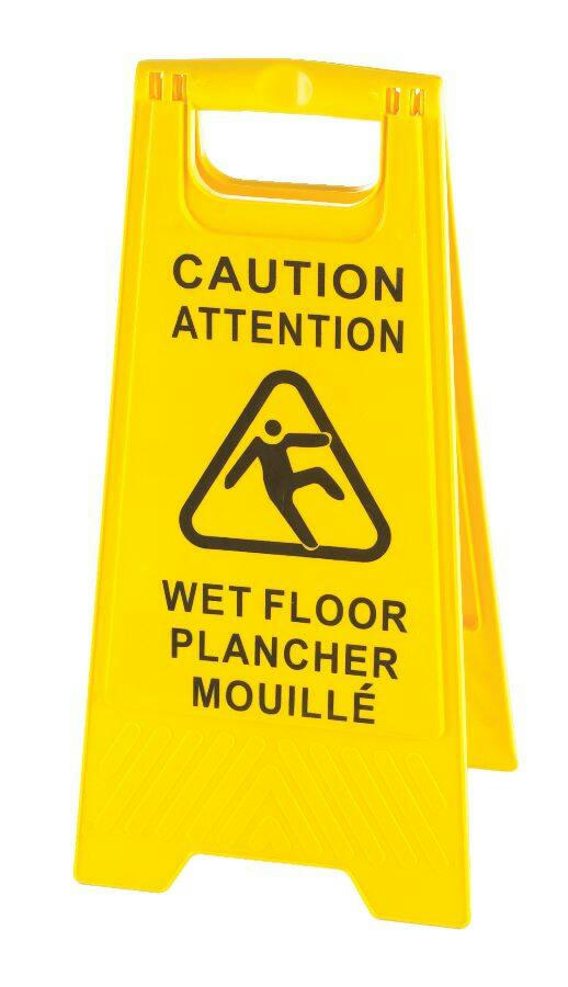 Mastercraft Legend Wet Floor Sign, Bilingual, Yellow