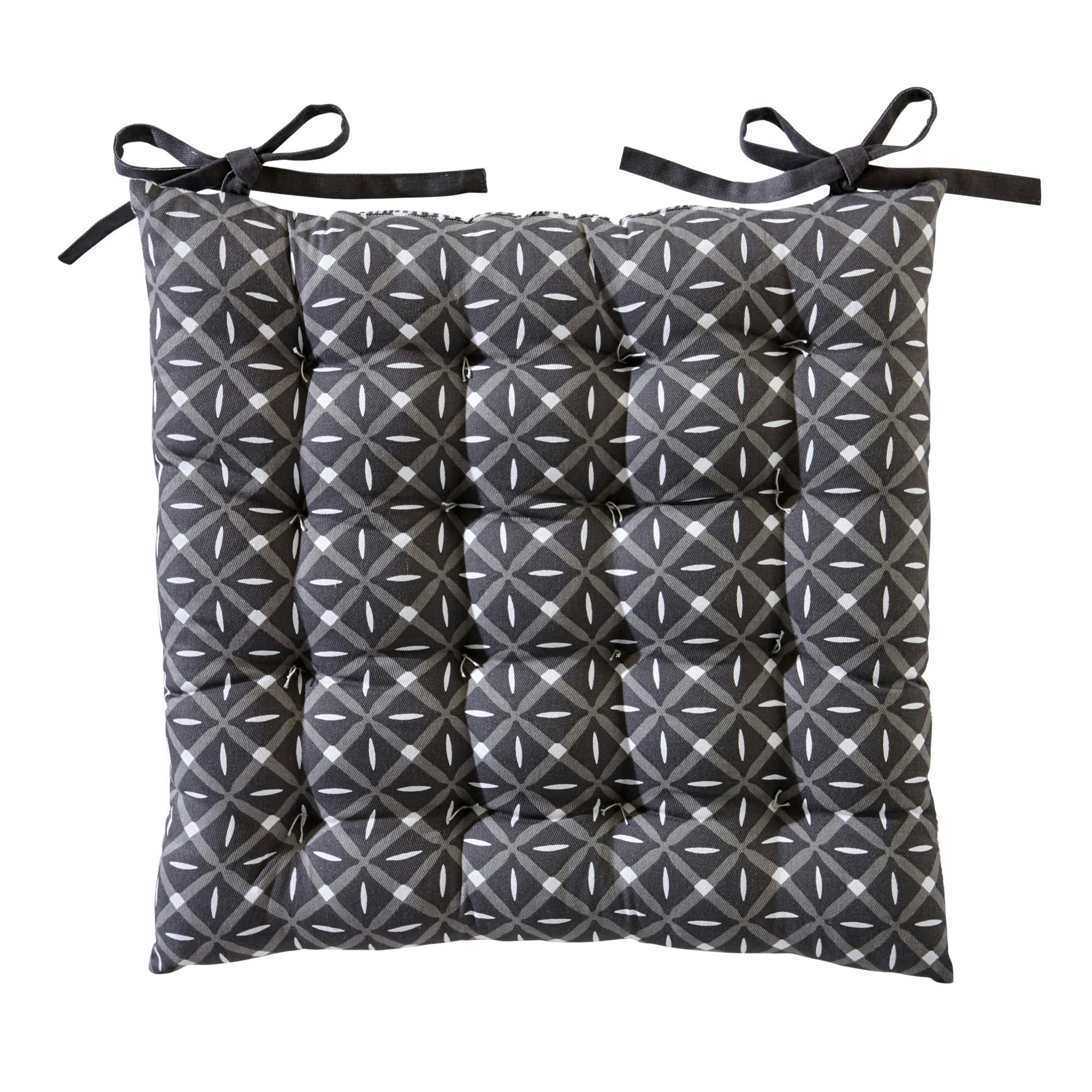 GIENS - Galette de chaise grise 40x40 en coton