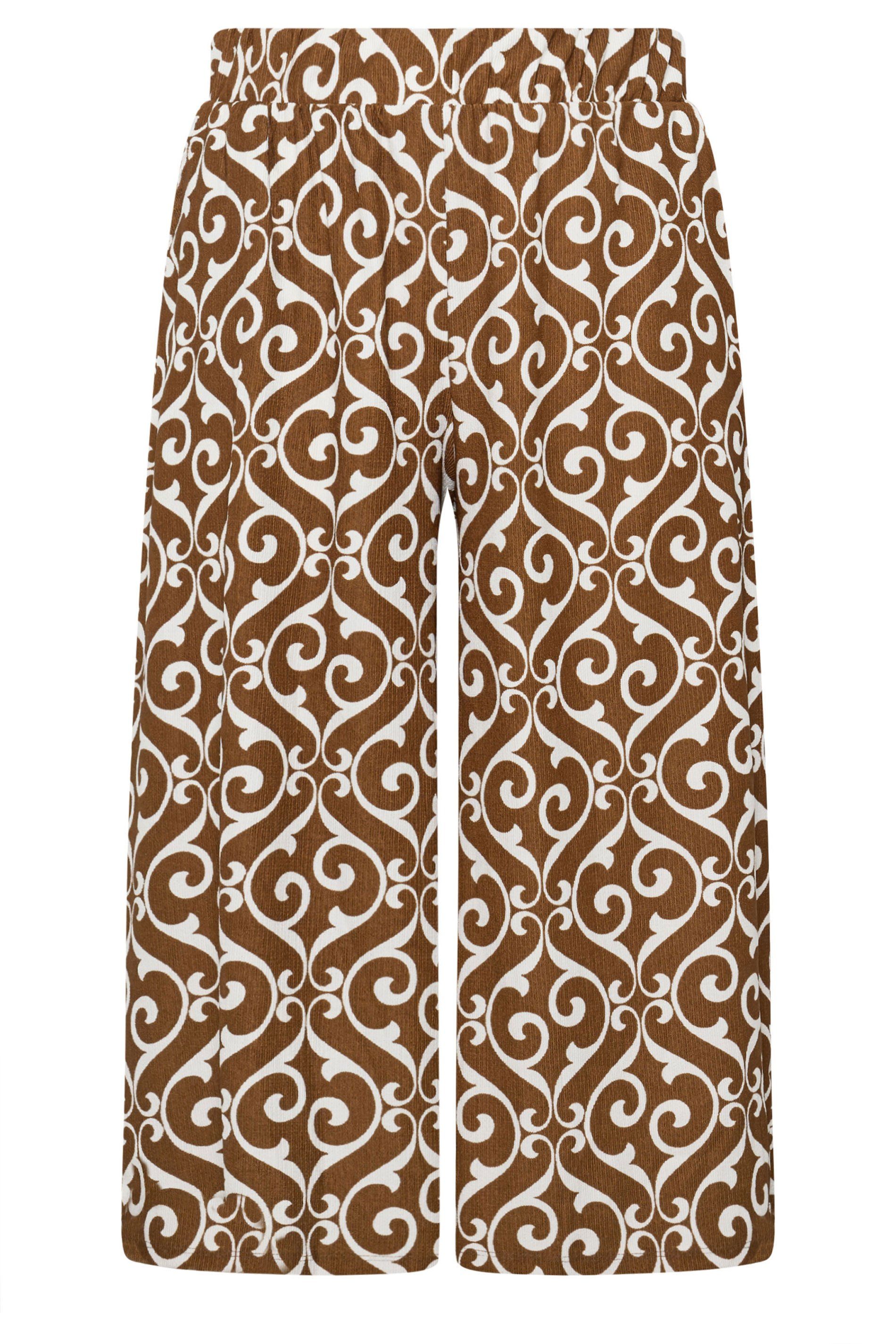 Yours Abstract Plisse Crop Trousers