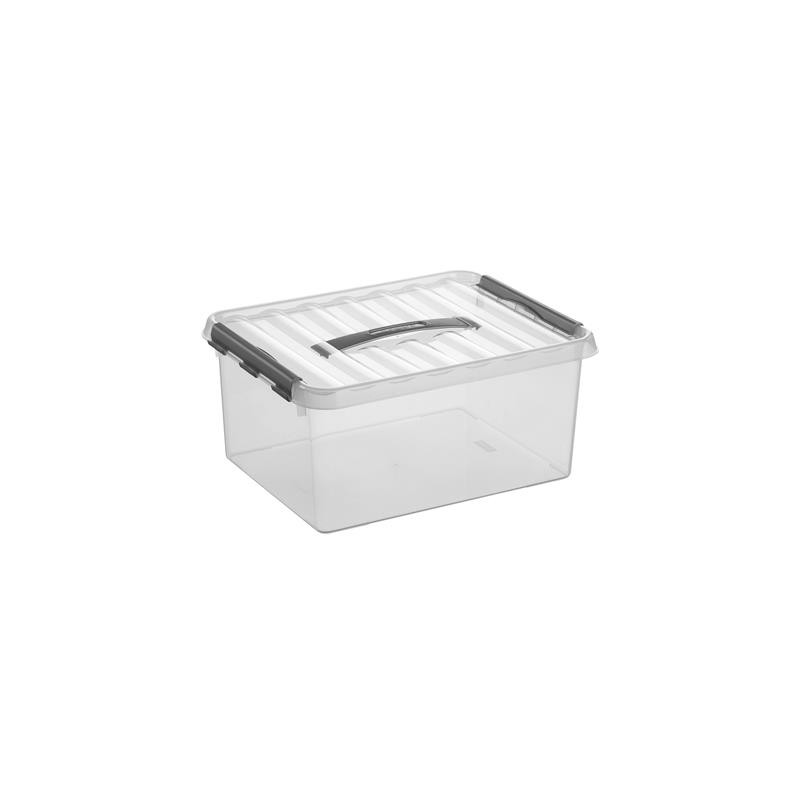 Box de rangement Q-line avec couvercle à clips transparent 15 L SUNWARE