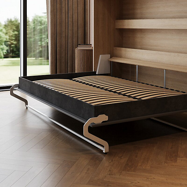 Lit escamotable 160x200cm Horizontal M2 Lit Mural Chene Kaiser-Anthracite