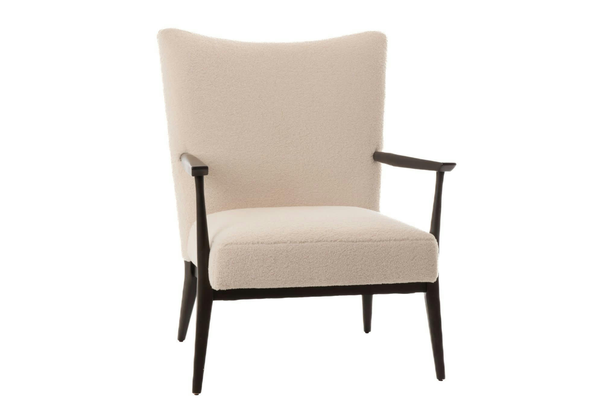 SUZY - Fauteuil scandinave en tissu bouclette
