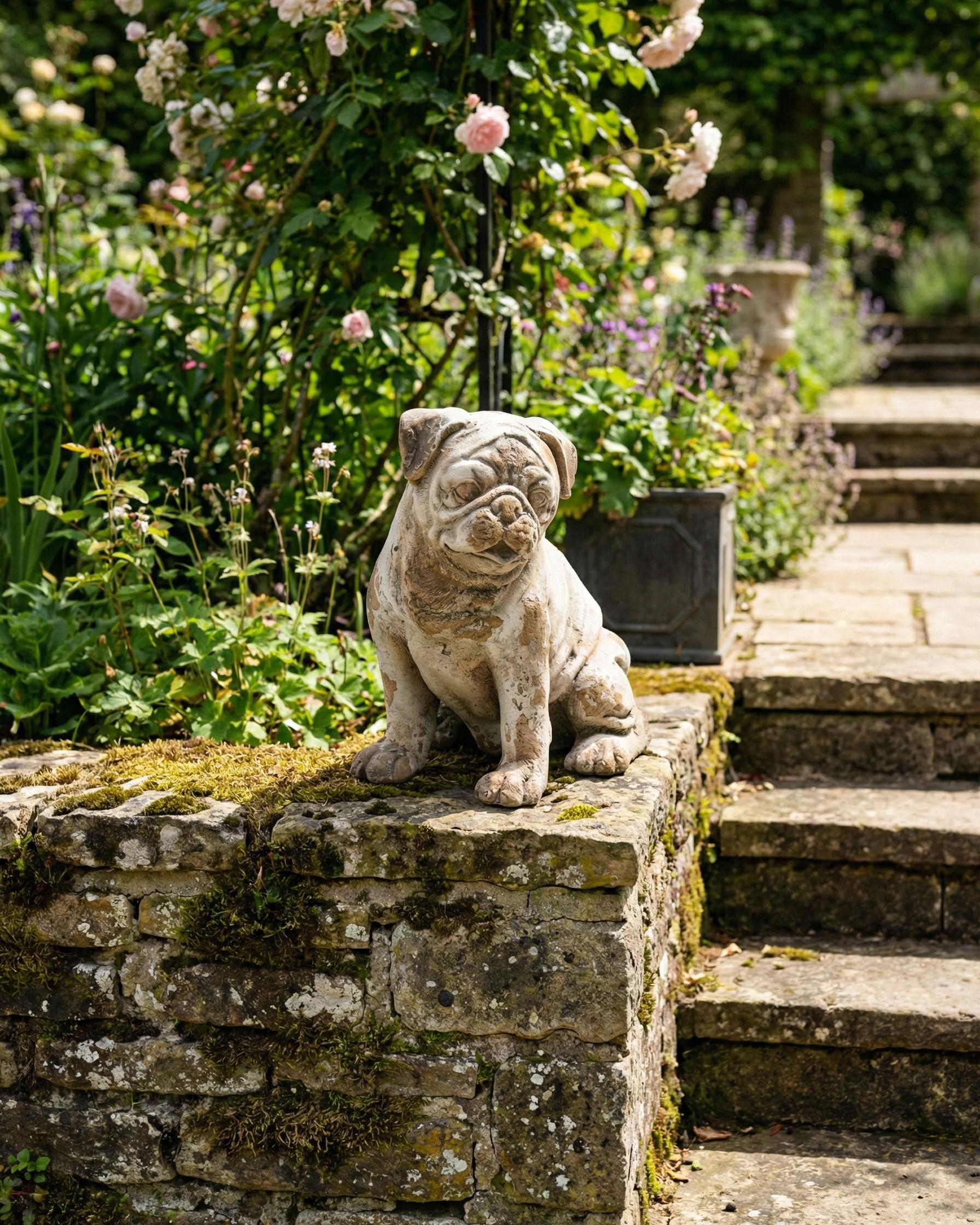 Garden Statue SARNANO Dog Beige