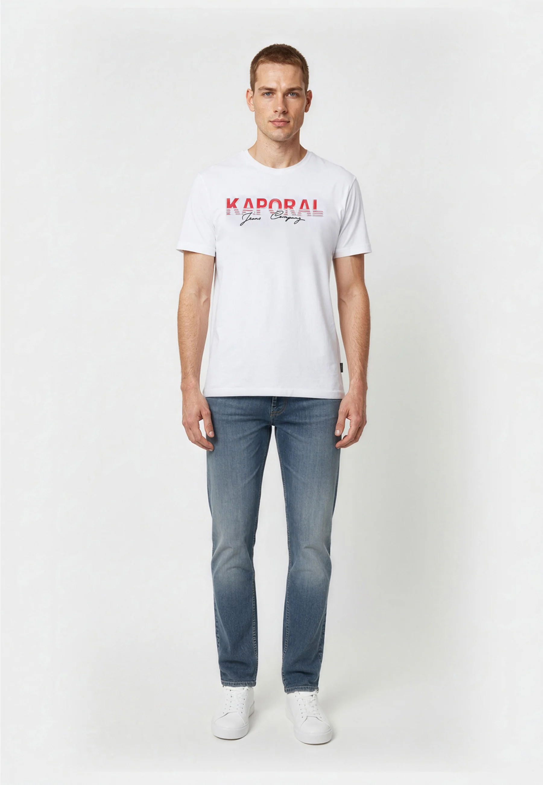 T-shirt manches courtes regular blanc coton TIMEO