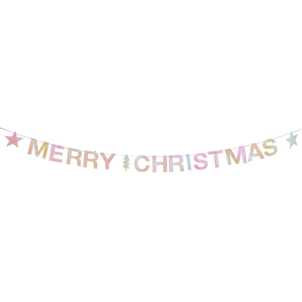Guirlande Merry Christmas blanc 2m