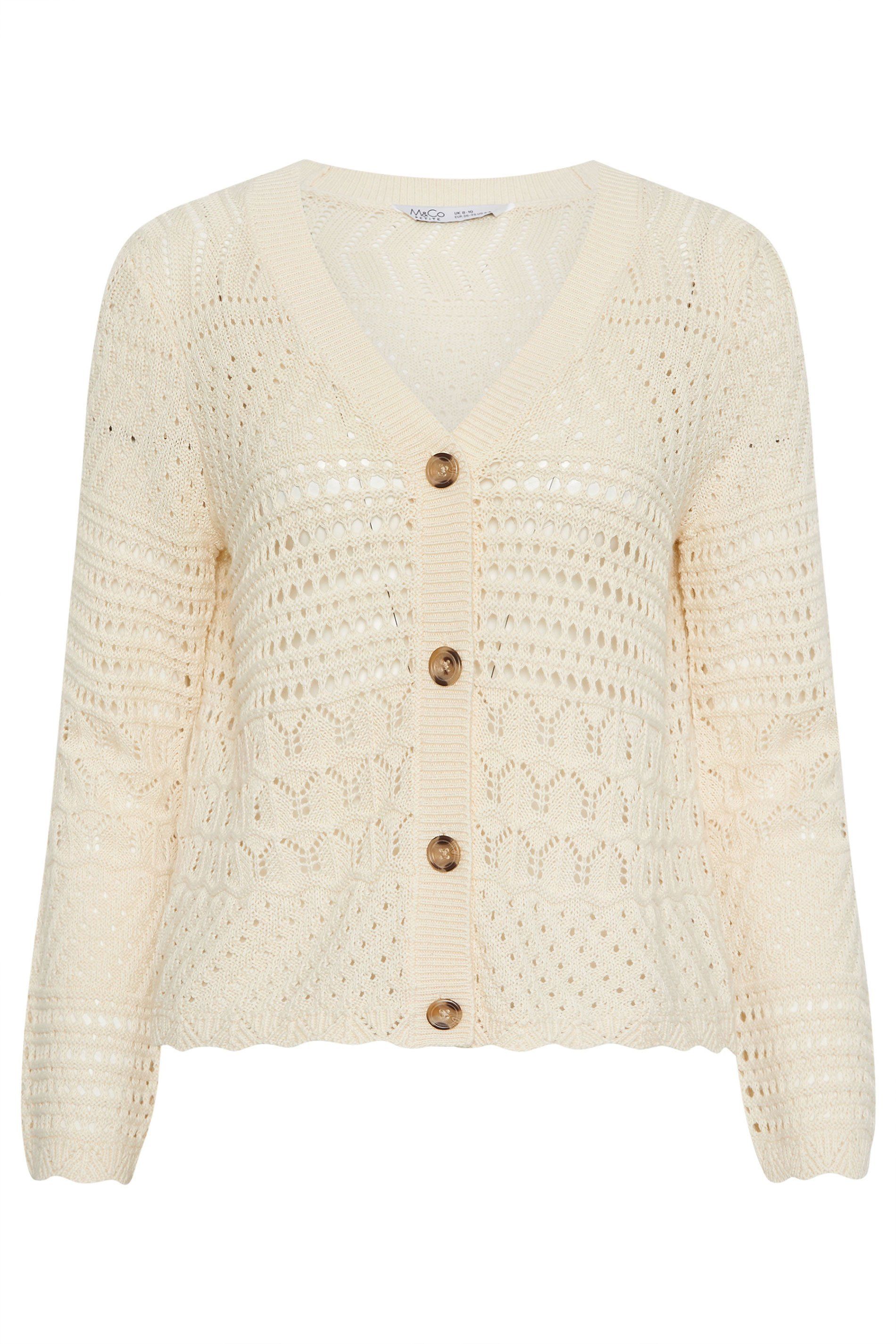 M&Co Petite Crochet Button Through Cardigan