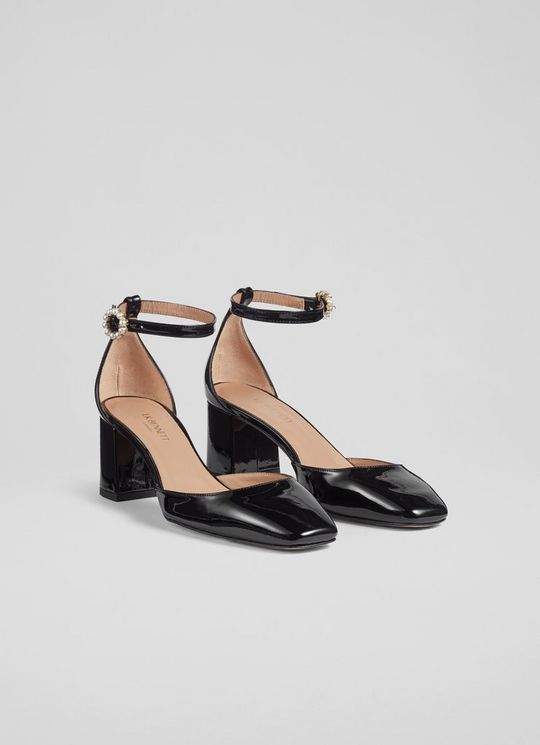 Darling Black Patent Leather D'orsay Courts