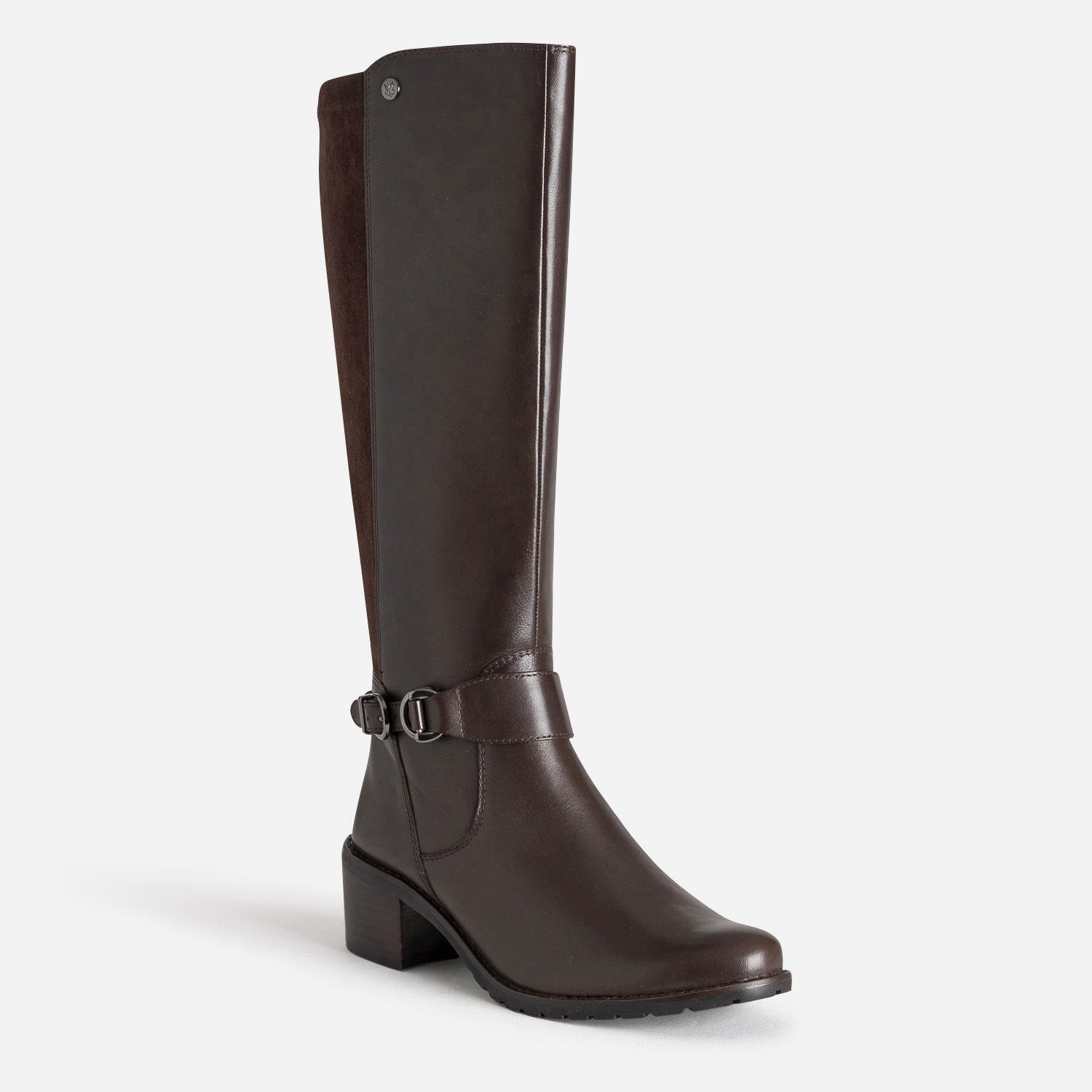 Botte CAPRICE marron cuir bi-matière