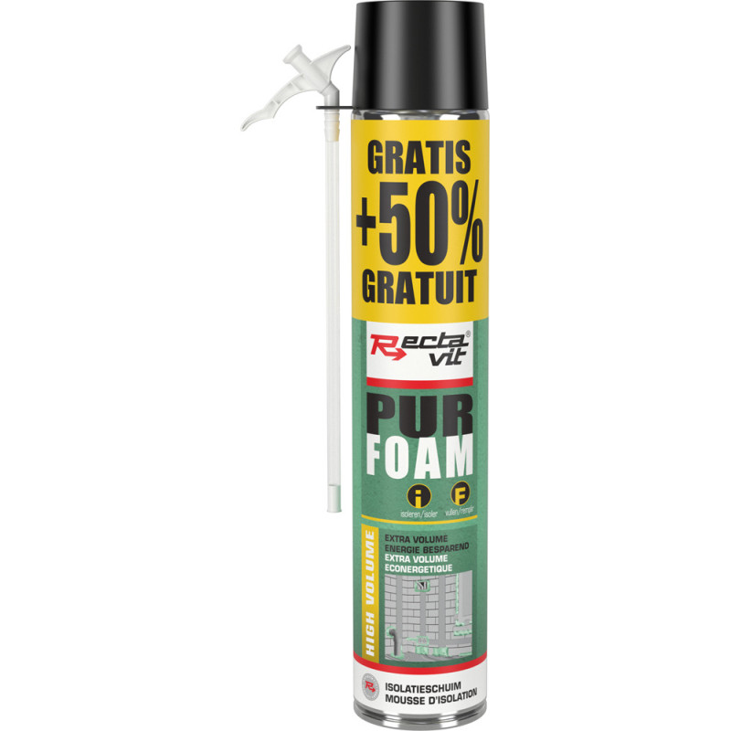 Mousse d'isolation PU Pur Foam High Volum 0,75 L   0,25 L GRATUIT RECTAVIT