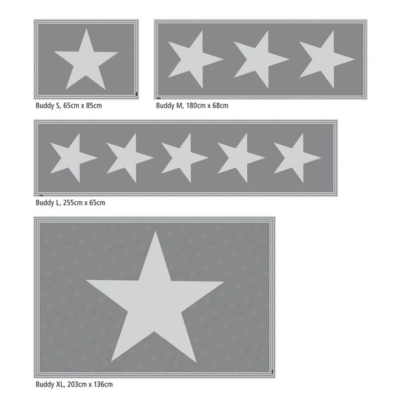 Vinyl Teppich »Stella«, BxL:65 cm x 85 cm, grau