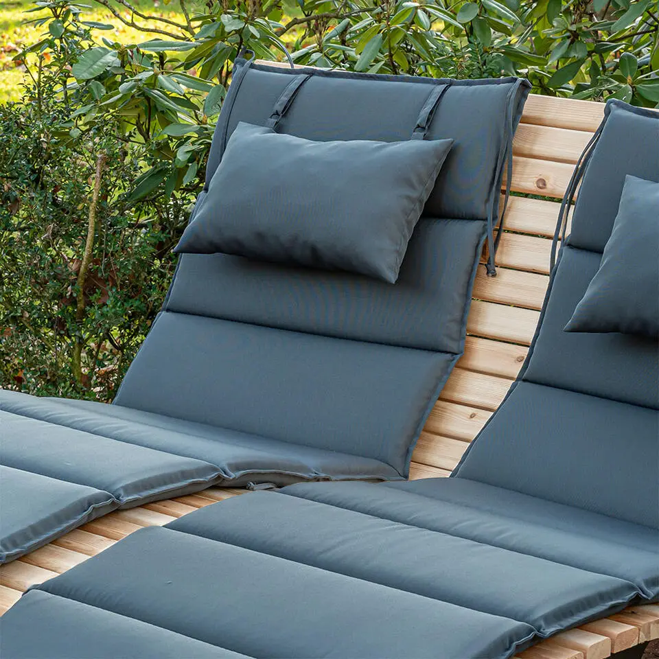 HOME DELUXE Houten ligstoel alleen bekleding Aantal: 2