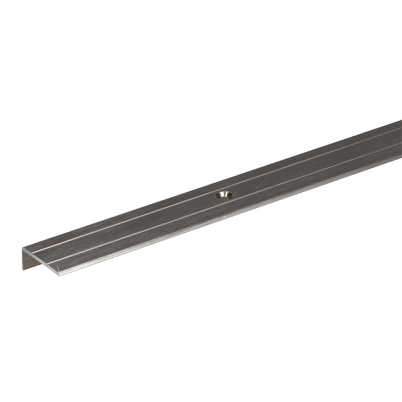 Nez de marche perçé en aluminium anodisé inox 24,5 x 20 mm 1 m ALBERTS